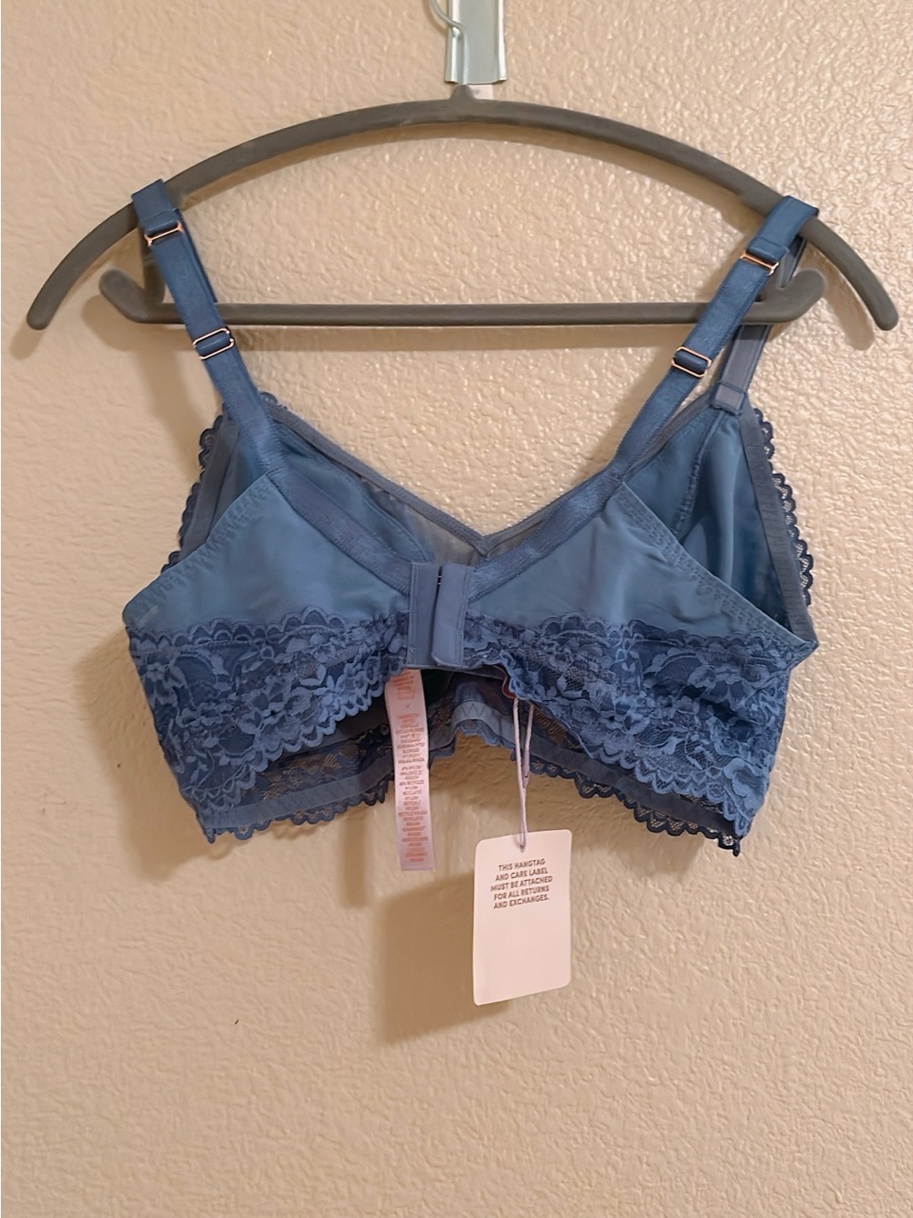 Savage X Fenty | Blue Lace Double Plus 1X Floral Lace & Mesh Bralette - Picture 3 of 7